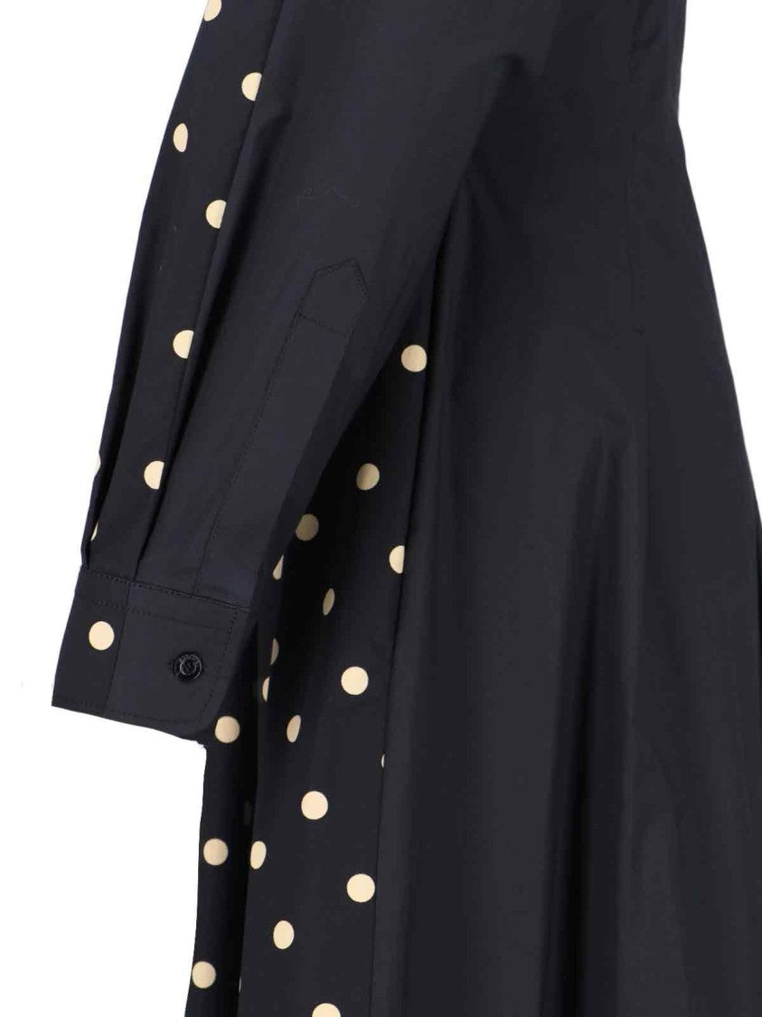 Moschino Polka-Dot Shirt Dress – Black & Beige
