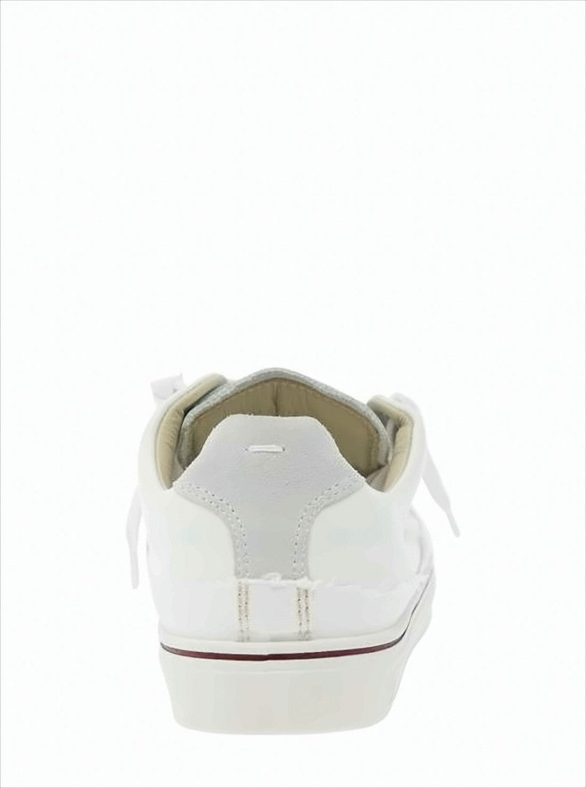 Maison Margiela Low-Top Sneakers With Calfskin Leather And Canvas Combination