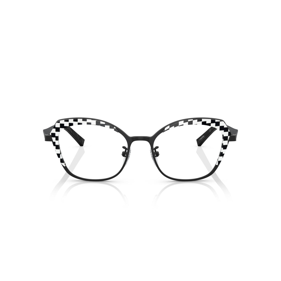 Luxottica 2046T Vista Lightweight Titanium Eyeglasses With Checkerboard Detailing