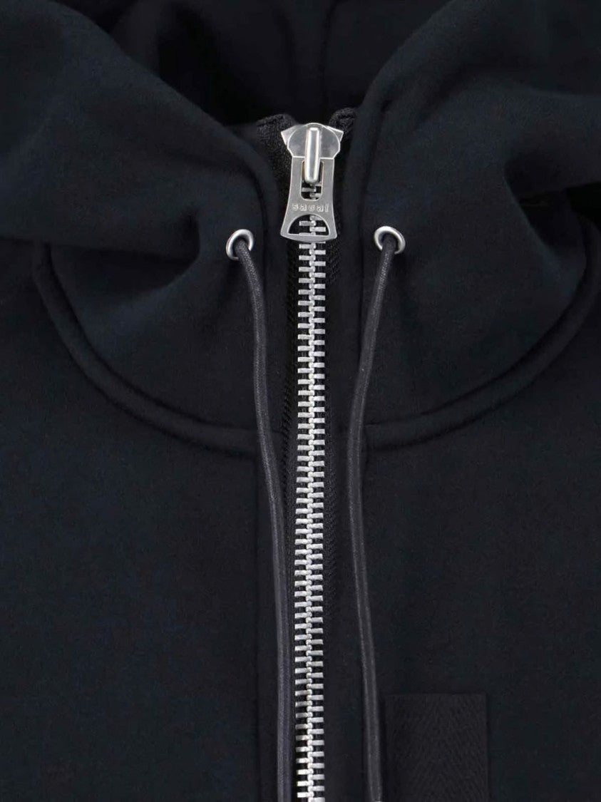 Sacai Hooded Zip-Up Sweater With Multi-Pocket Design