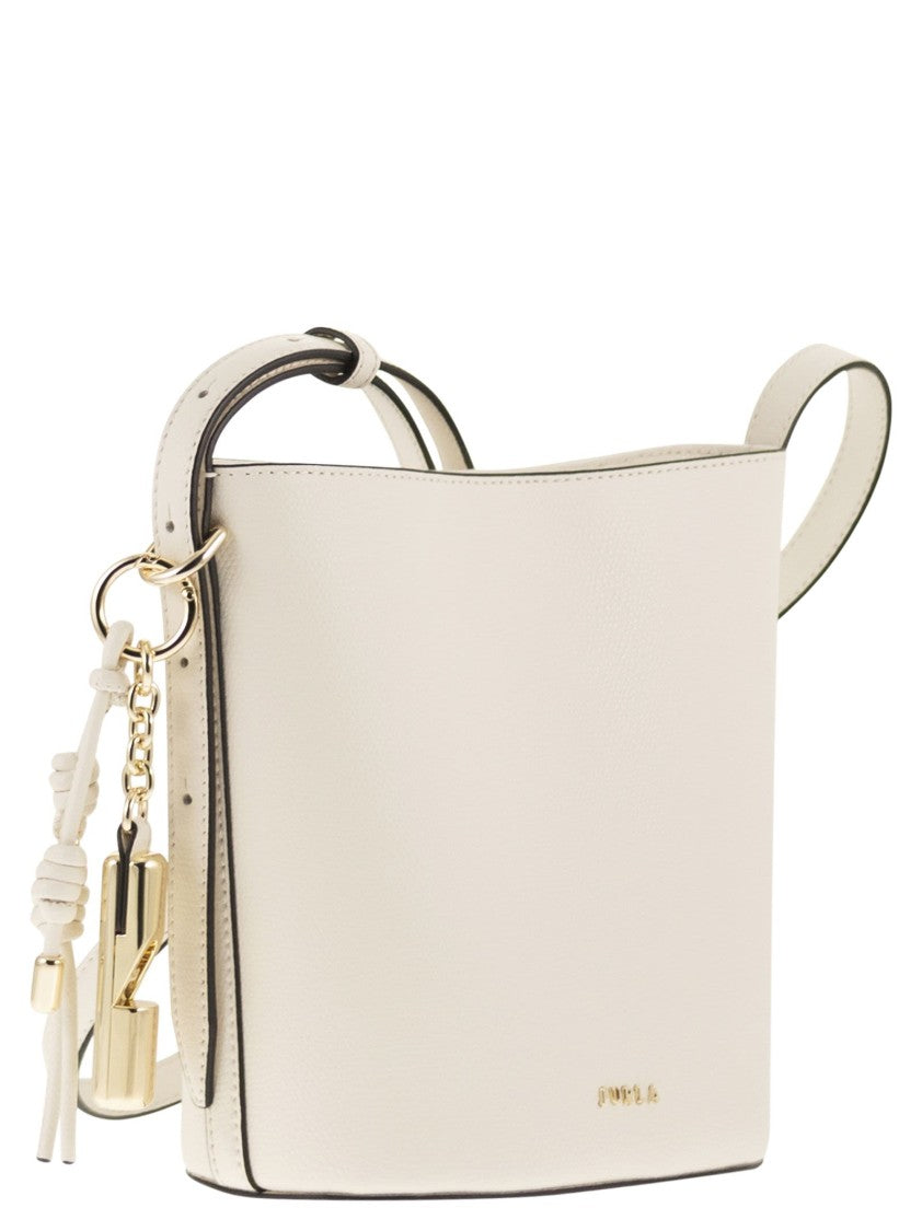 Furla Mini Bucket Bag With Printed Leather Finish