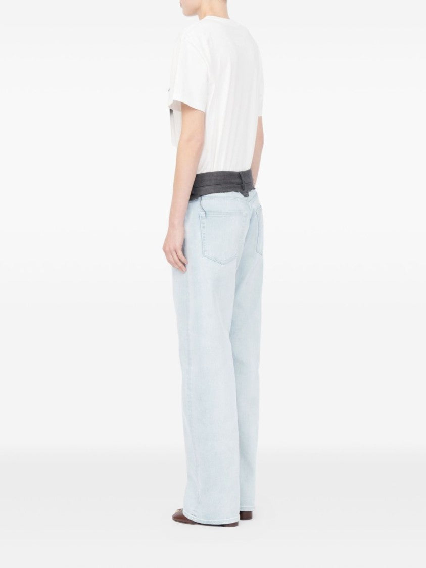 Mm6 By Maison Margiela Light Blue Faded Cotton Jeans