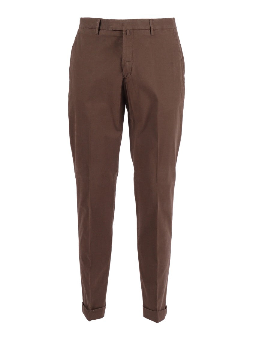 Briglia Brown Tailored Cuffed Straight-Leg Pants