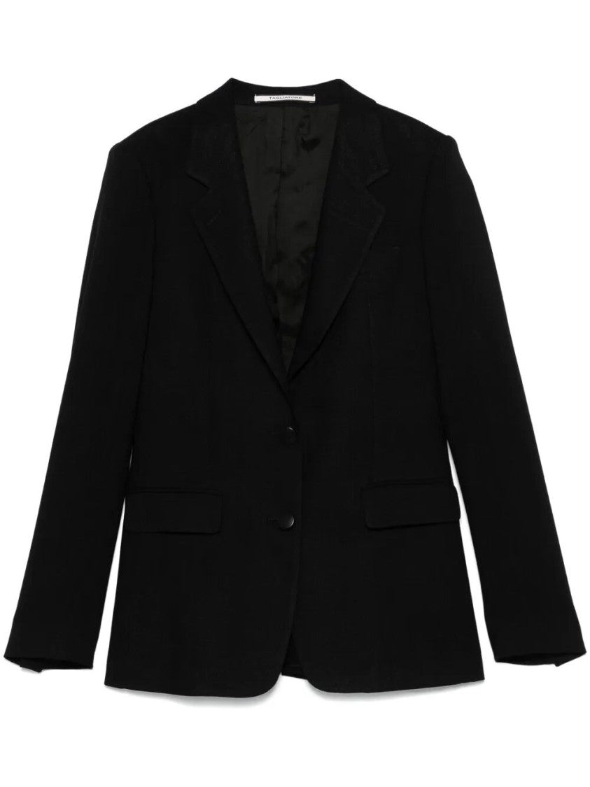 Tagliatore Tailored Black Blazer With Notch Lapel