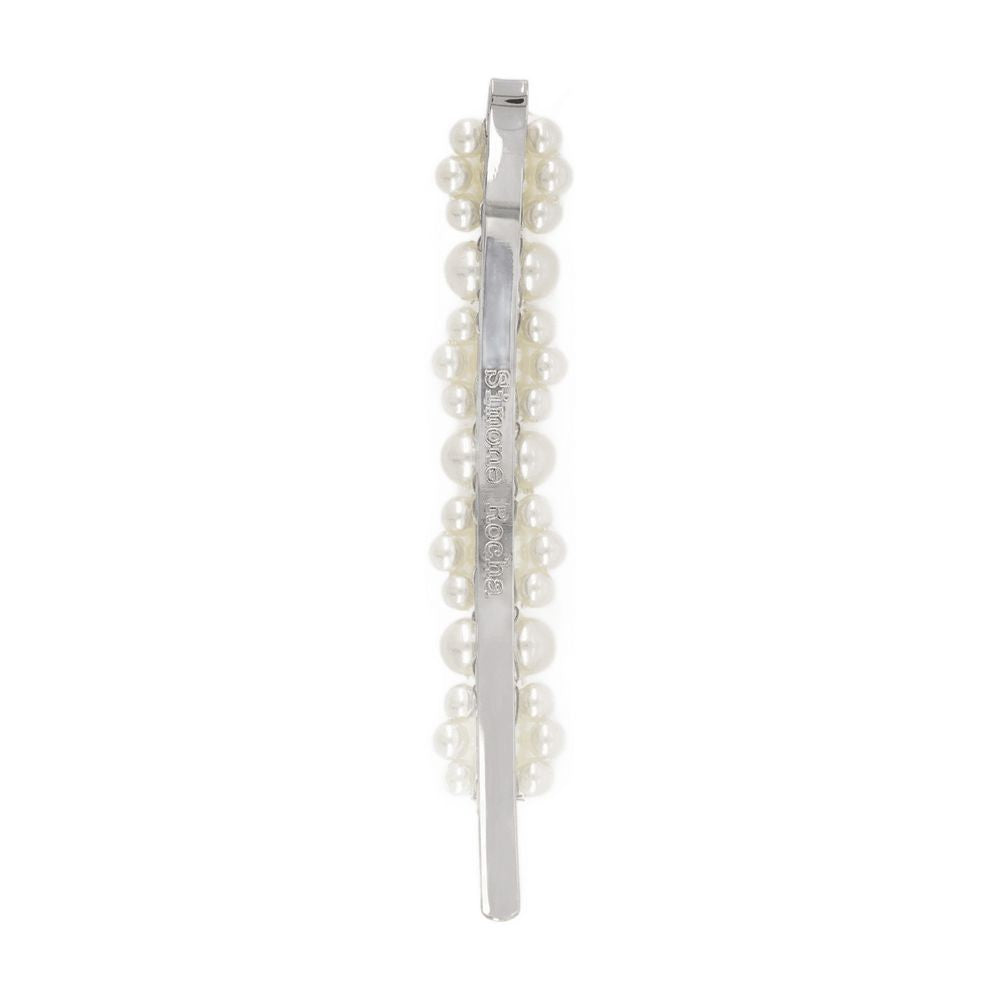 Simone Rocha Medium Flower Hair Clip Adorned With Lustrous Pearls