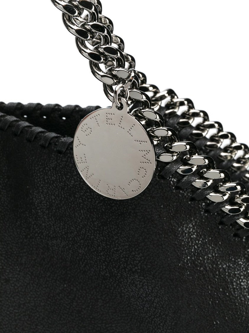Stella Mccartney Black Silver Chain-Trimmed Shoulder Bag