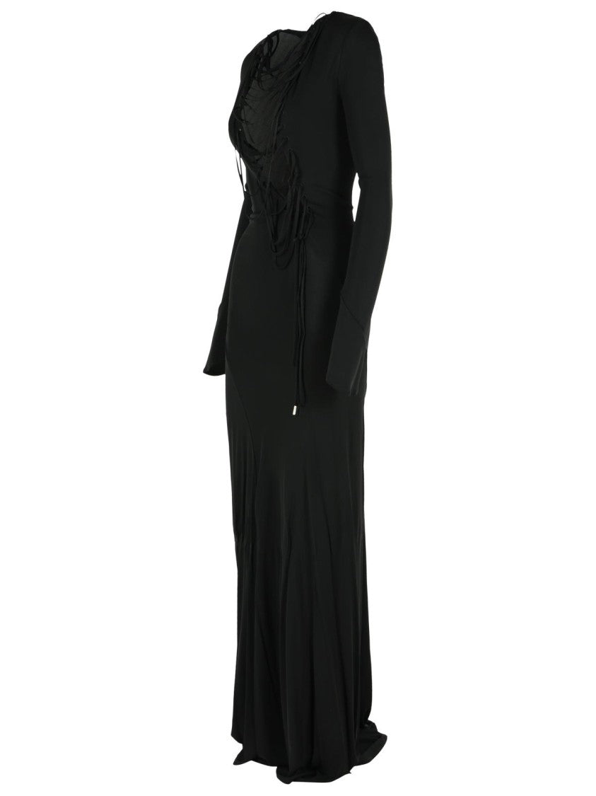The Attico Black Viscose Dress