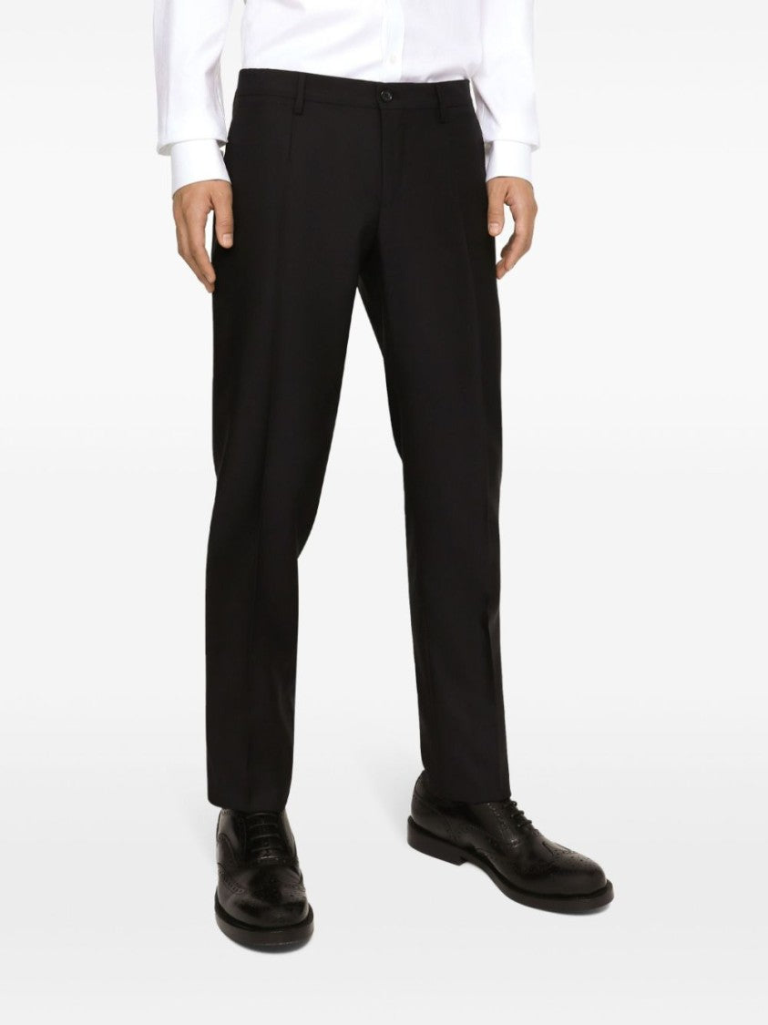 Dolce & Gabbana Tailored Black Suit With Notch Lapels And Straight-Cut Trousers