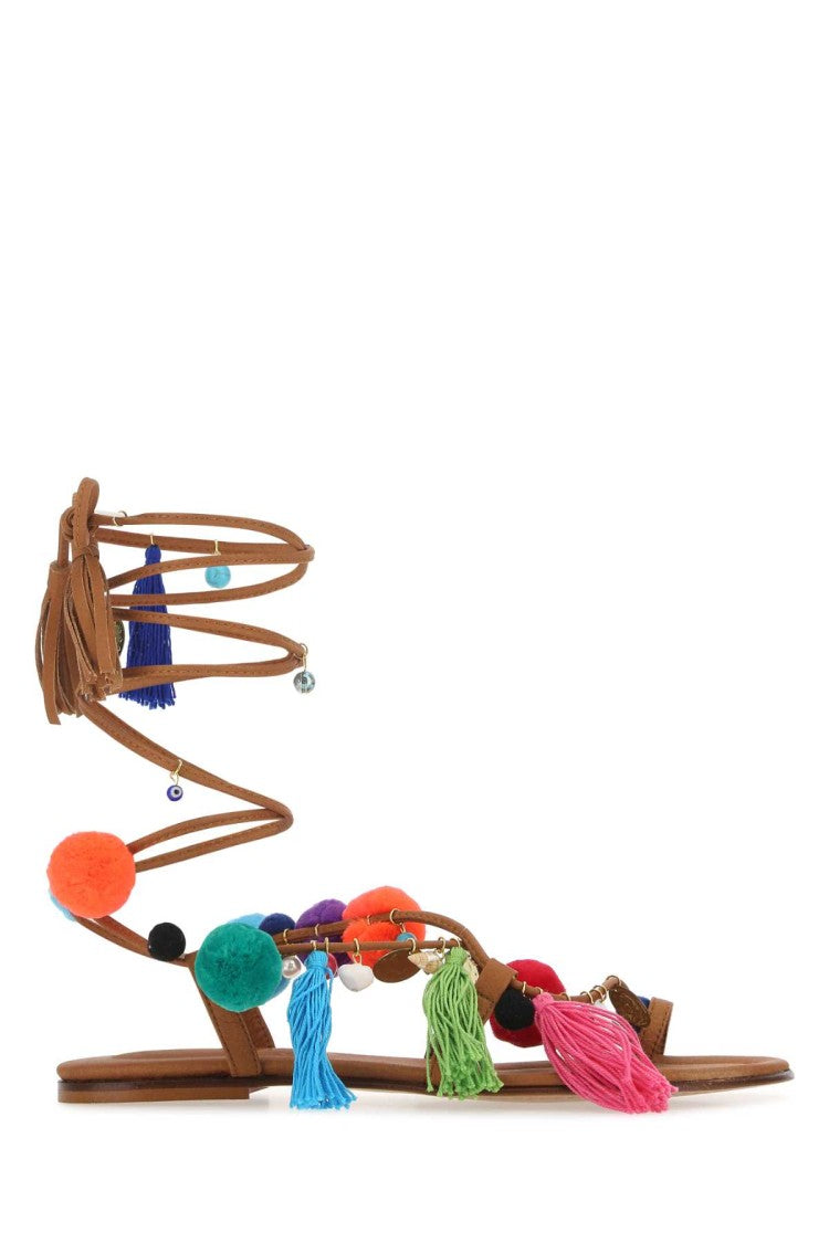 Alameda Turquesa Embellished Synthetic Leather Matisse Sandals