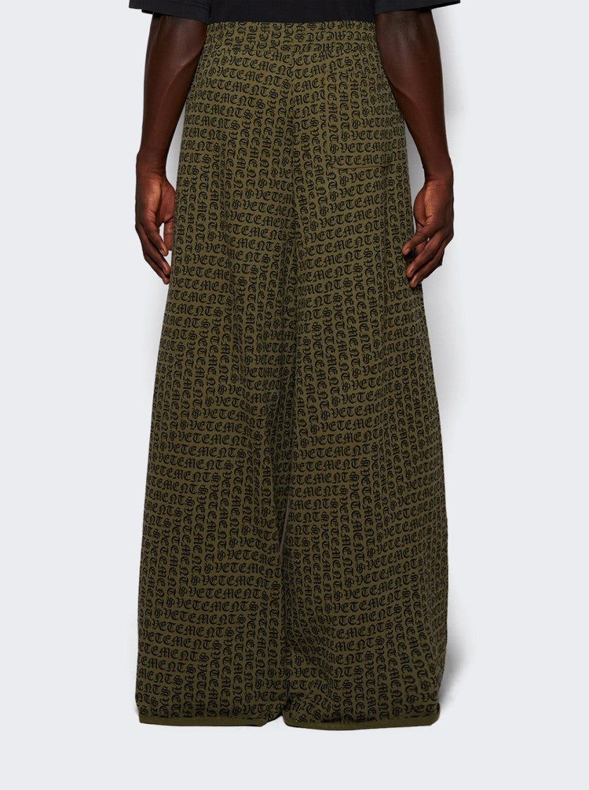 Vetements Gothic Monogram Sweatpants Khaki