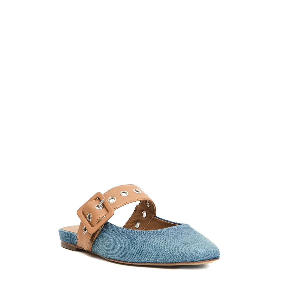 Halmanera Sabot Tessuto Jeans E Cuoio