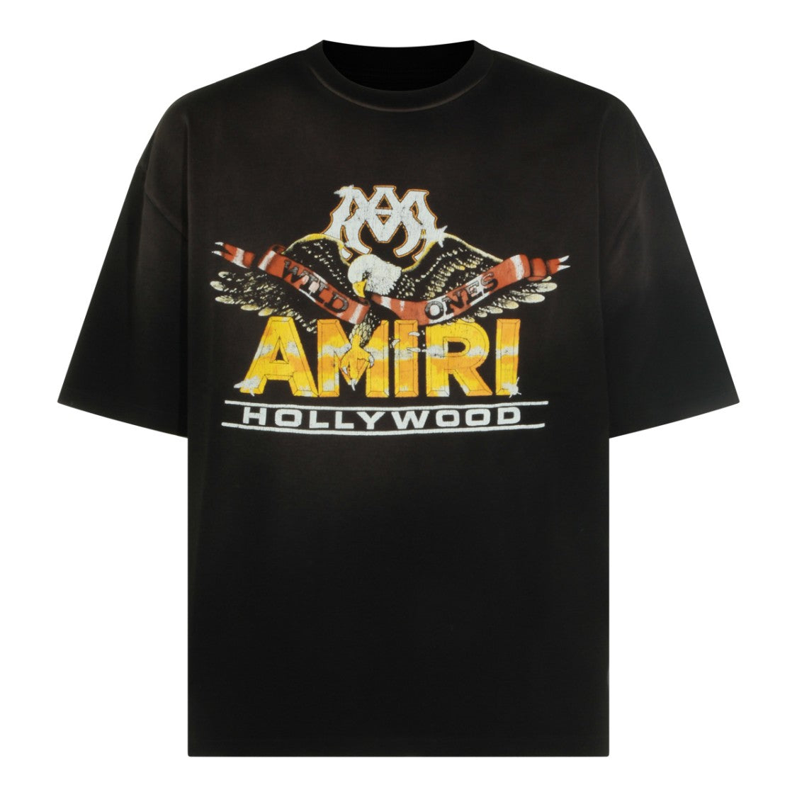 Amiri Black Cotton Eagle Vint T-Shirt