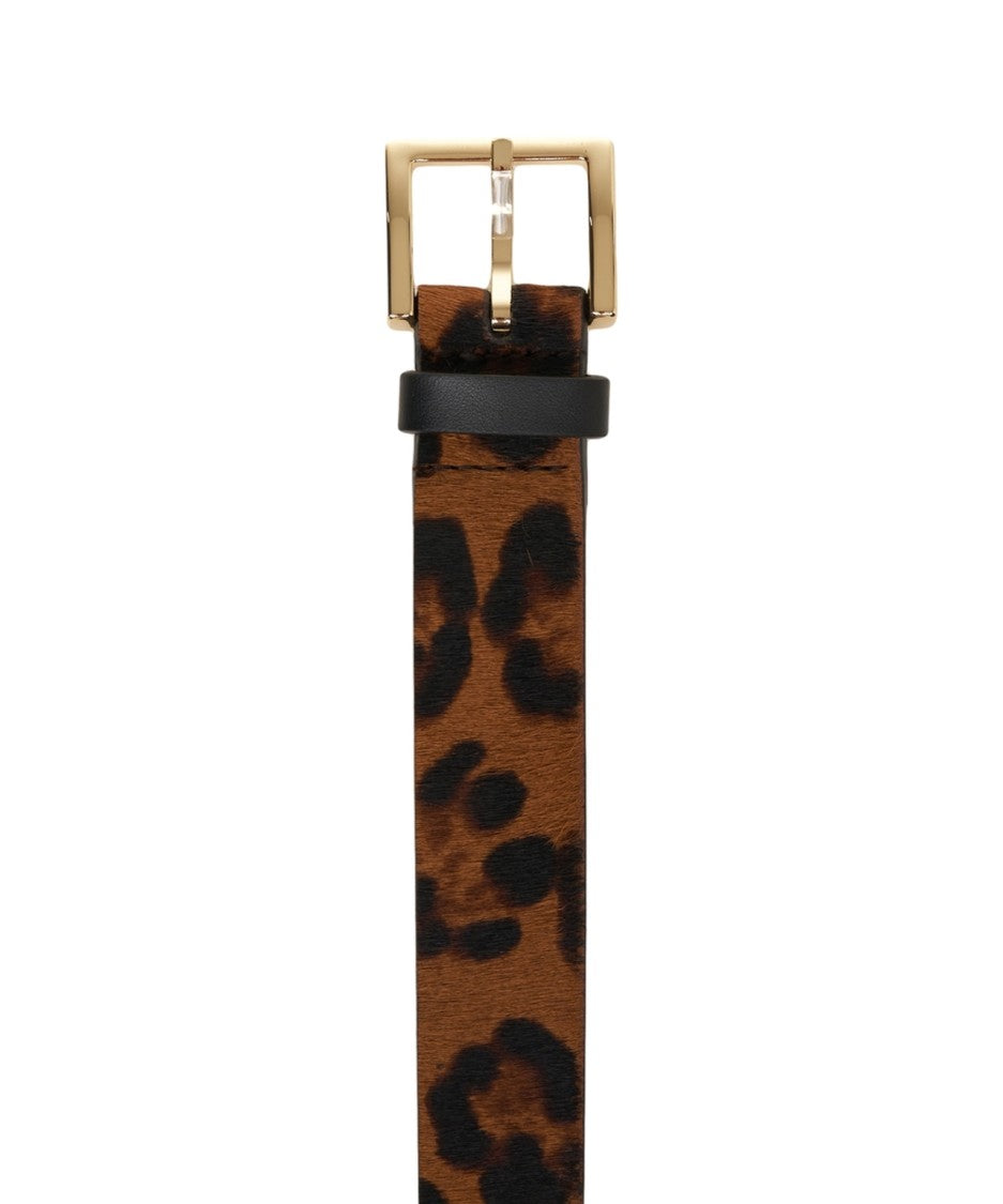 Orciani Animal Print Calfskin Belt With Matte Metal Buckle