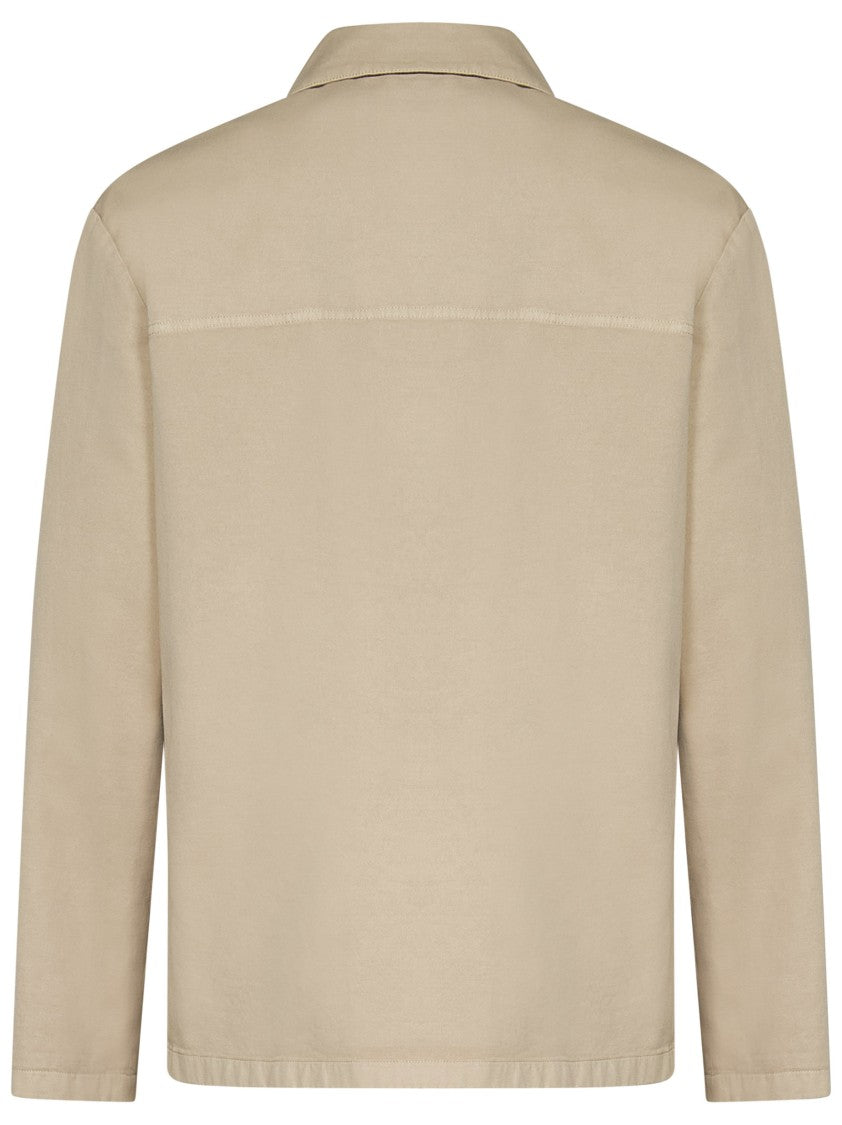 Drumohr Beige Stretch Cotton Denim Shirt Jacket