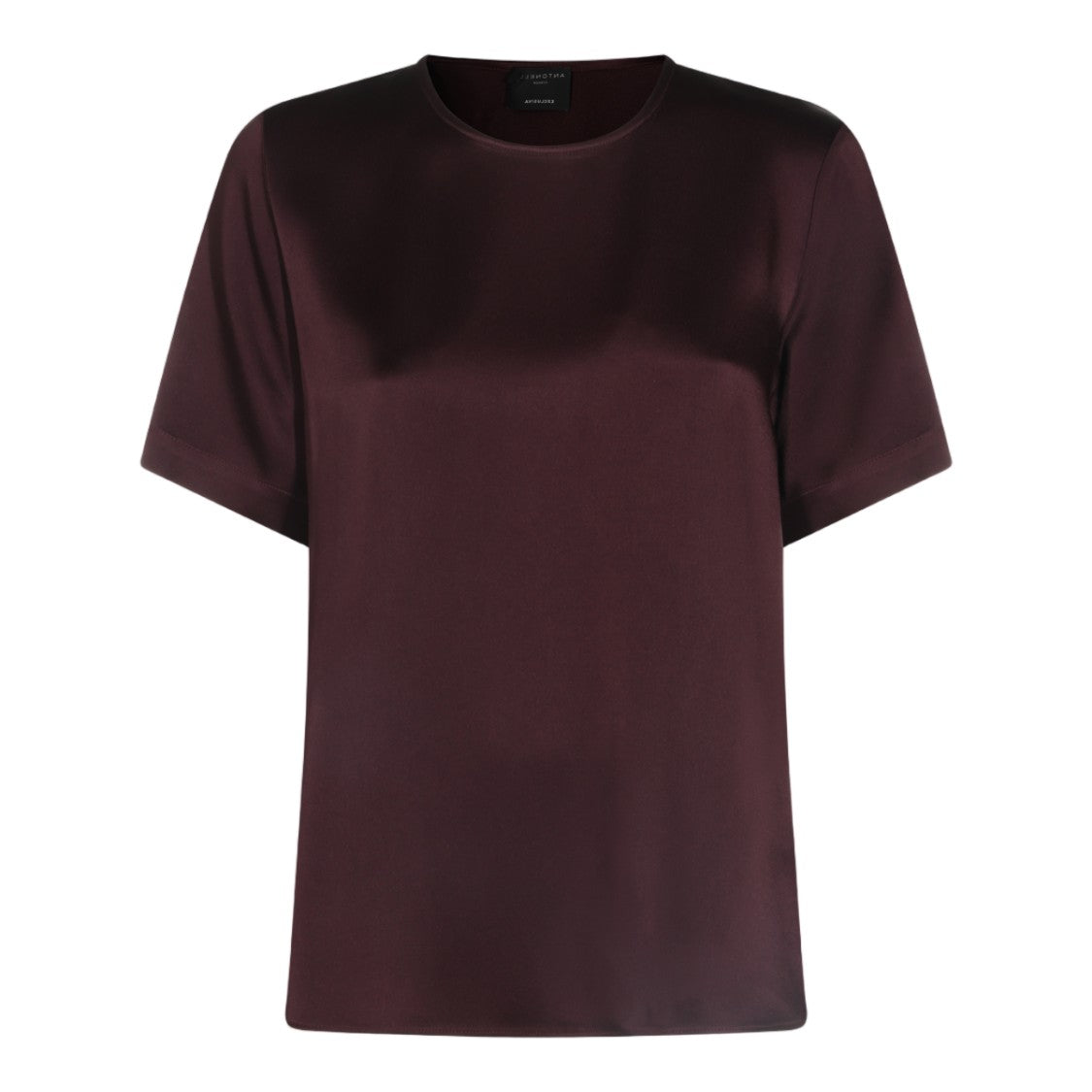 Antonelli Firenze Burgundy Satin-Finish Relaxed T-Shirt