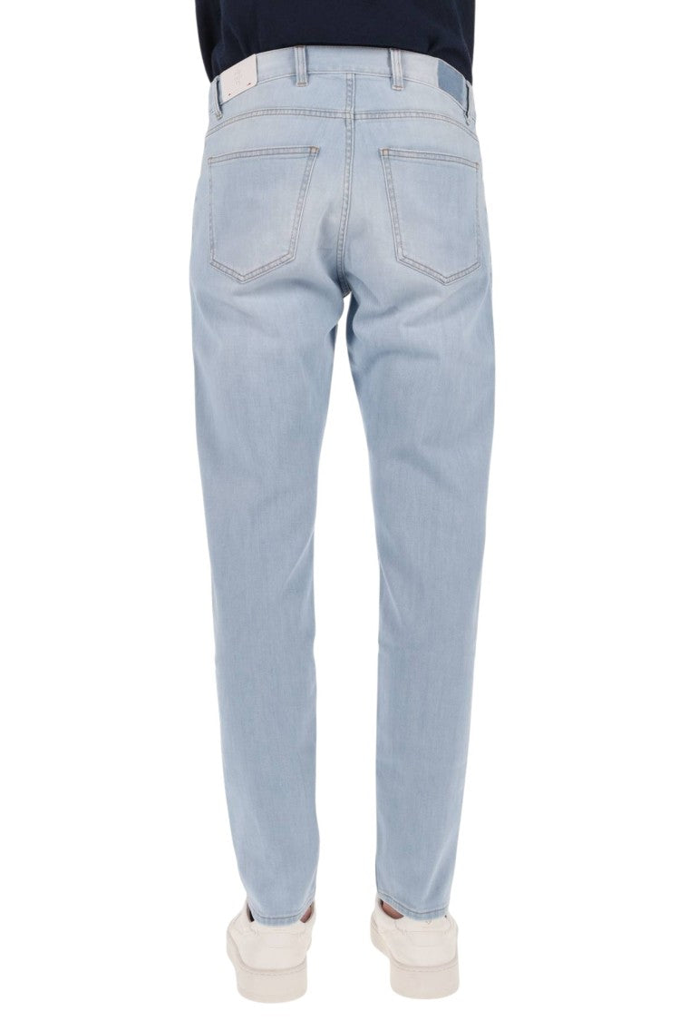Eleventy Slim Fit Stretch Denim Jeans With Five-Pocket Design