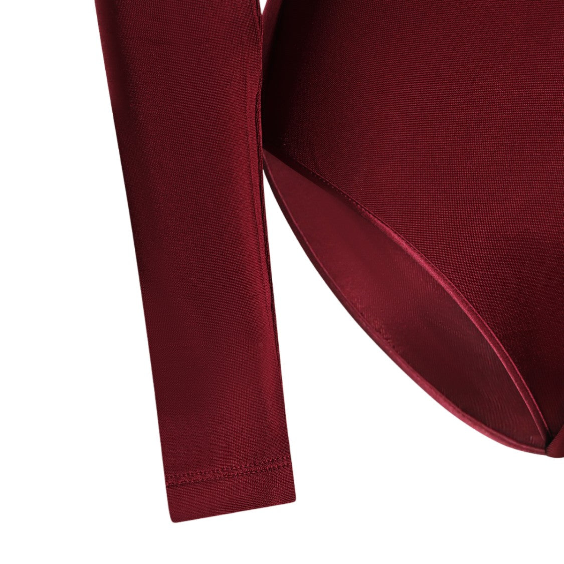 Saint Laurent Burgundy Gold Chain Open-Back Bodysuit