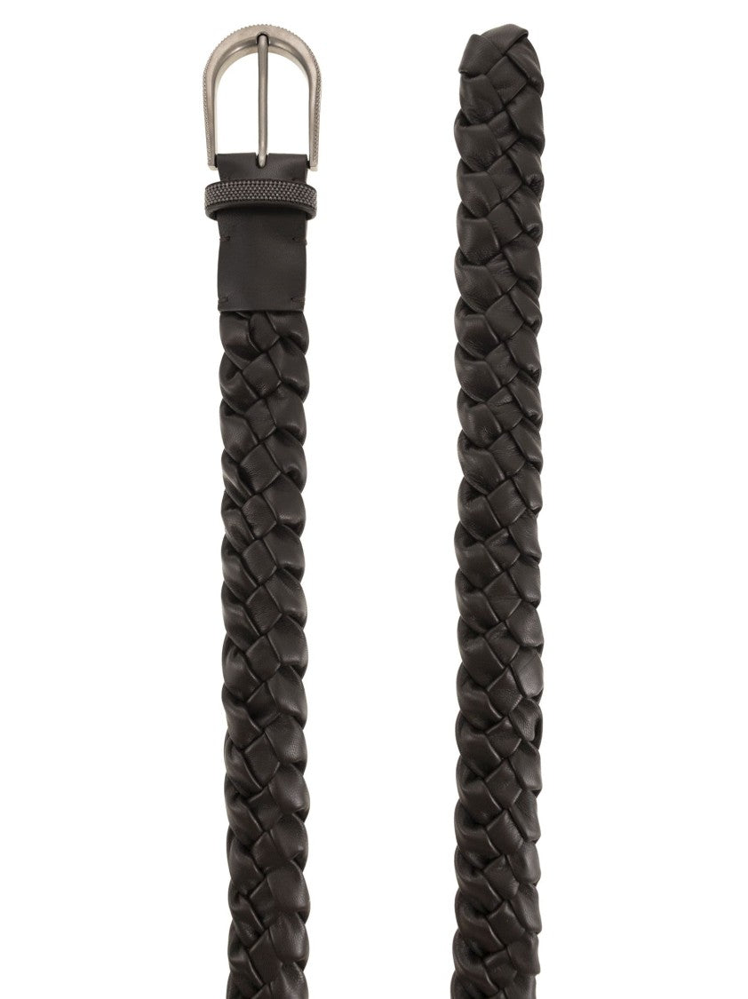 Brunello Cucinelli Braided Nappa Leather Belt With Jewellery