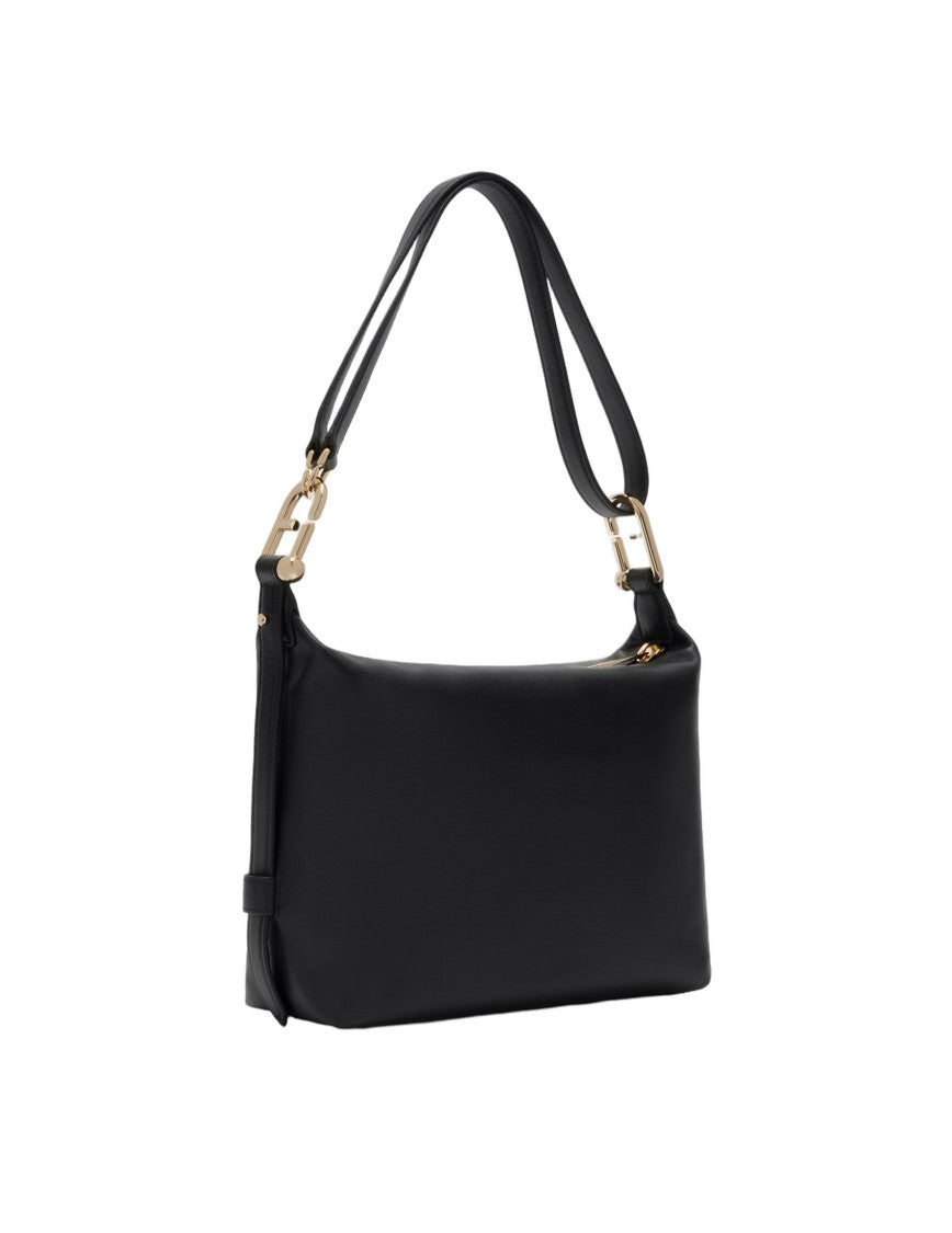 Furla Tonie M Leather Hobo Shoulder Bag, Black