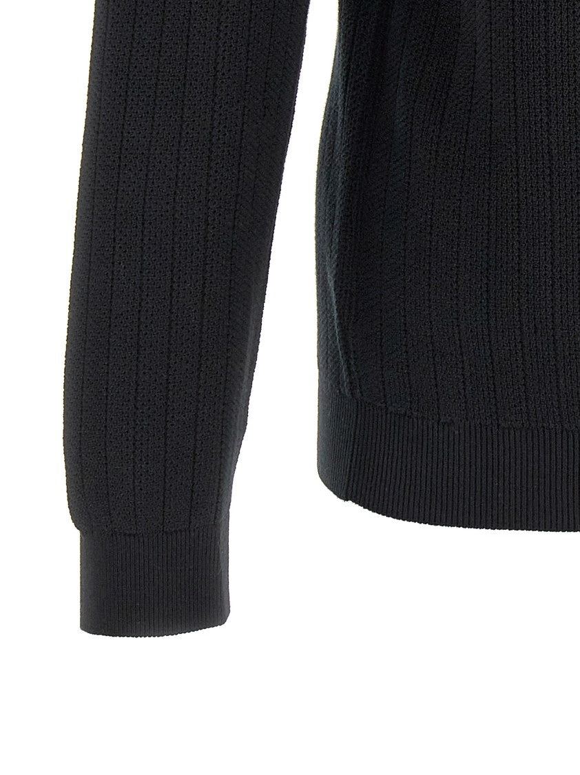 Brunello Cucinelli Ribbed Texture Polo Shirt With Chest Pocket