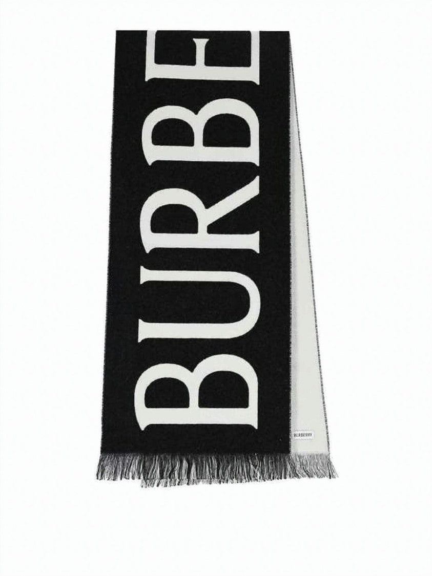 Burberry Wool Scarf With Reversible Logo Design