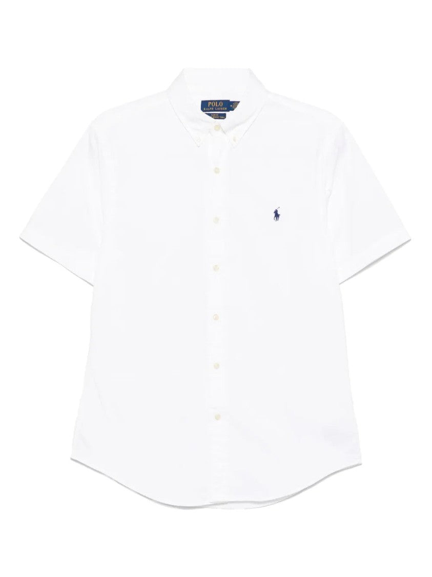 Polo Ralph Lauren White Classic Embroidered Logo Cotton Shirt