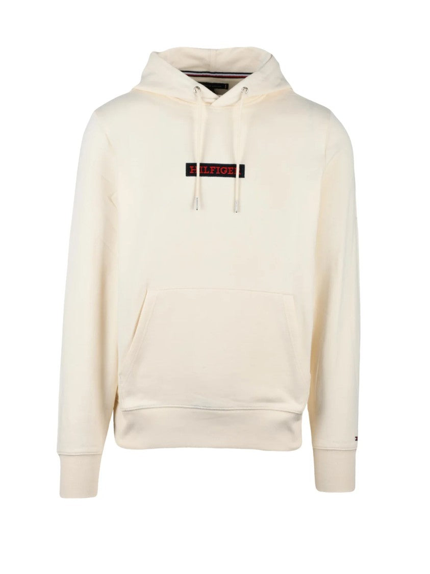 Tommy Hilfiger Cream Adjustable Cotton Hoodie