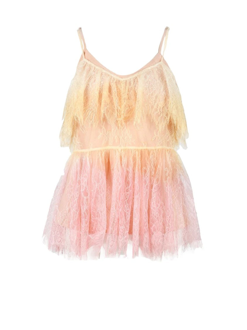 Twin-Set Yellow Polyamide Gradient Top