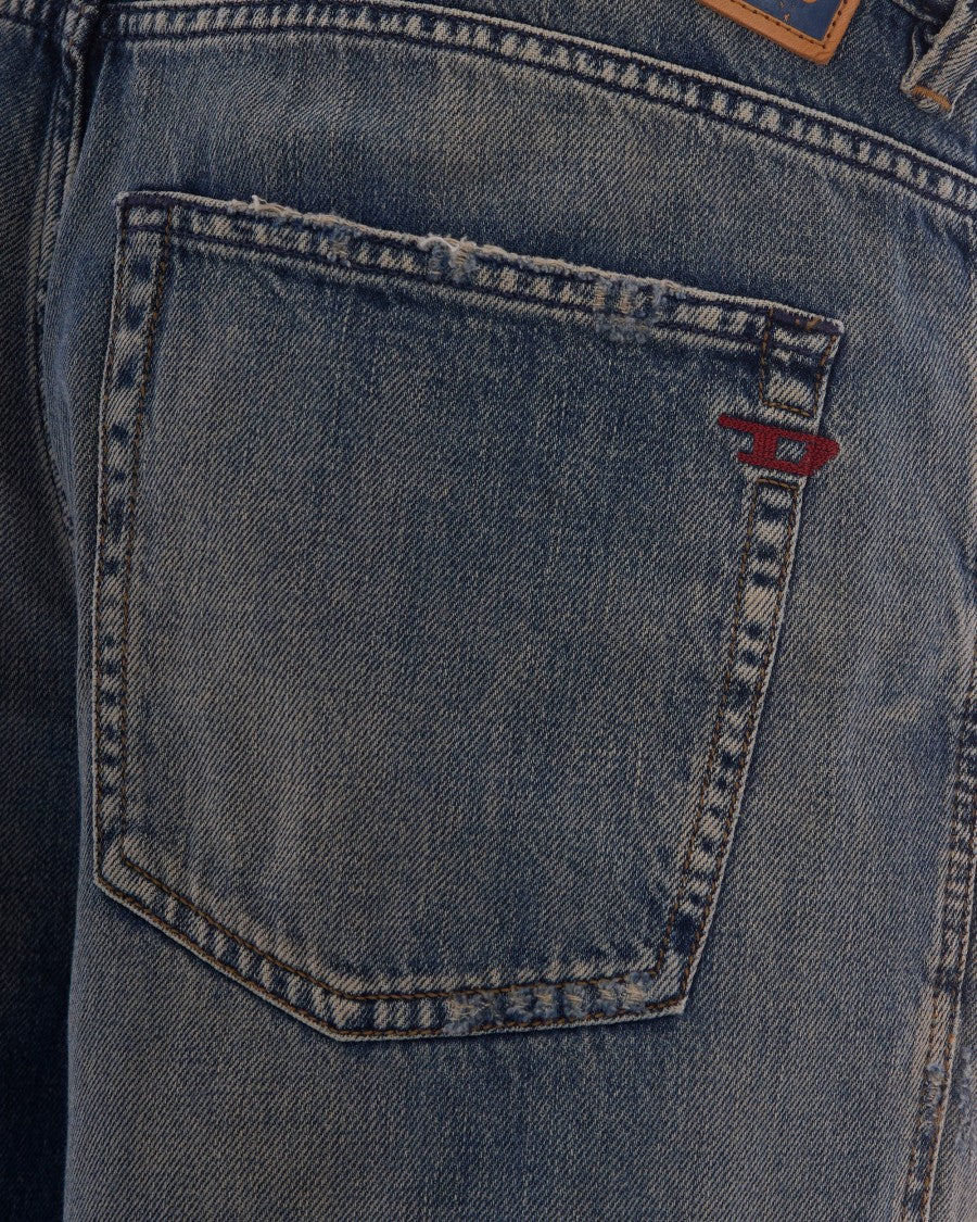 Diesel Distressed Denim Jeans With Mid-Rise Waist And Tapered Leg