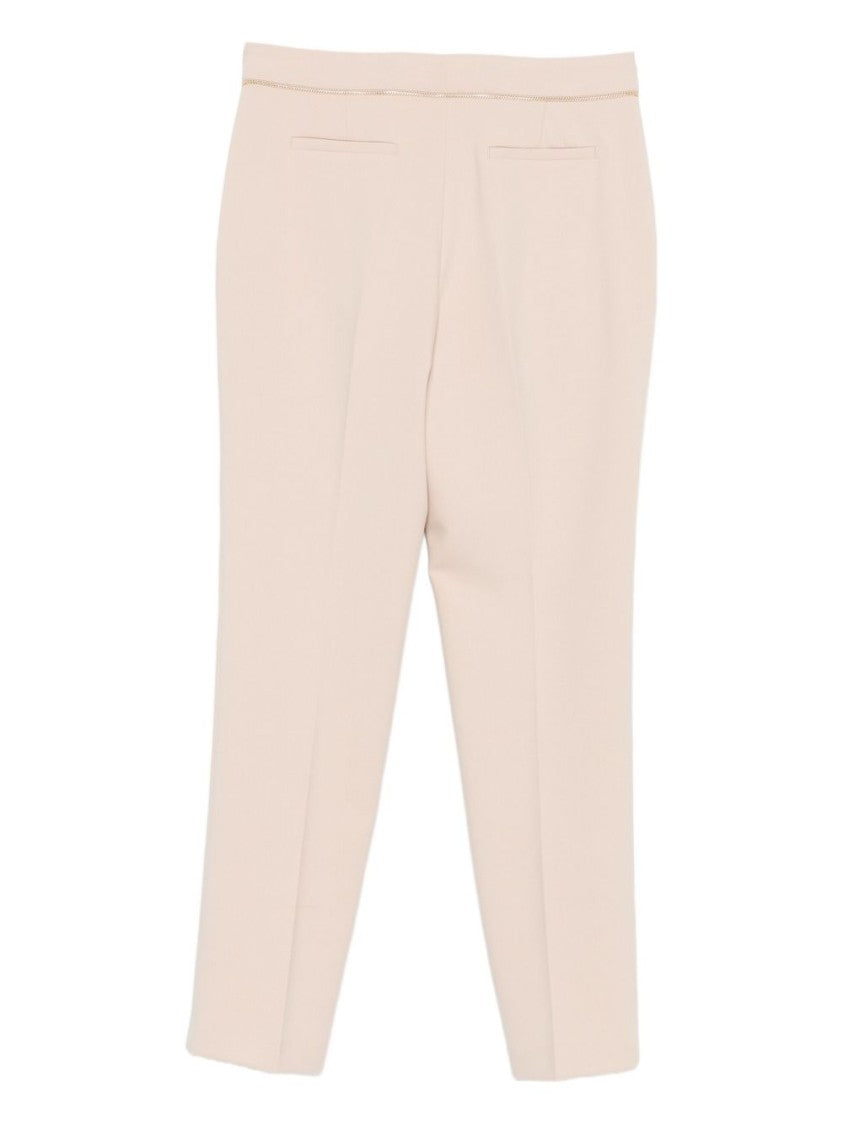 Blugirl Tailored Beige Pants With Decorative Button