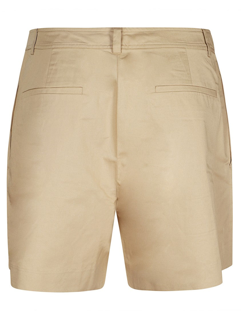 Lauren Ralph Lauren Light Beige Wide-Leg Pleated Shorts