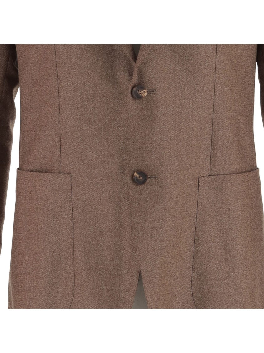 Tagliatore Brown Wool-Blend Blazer