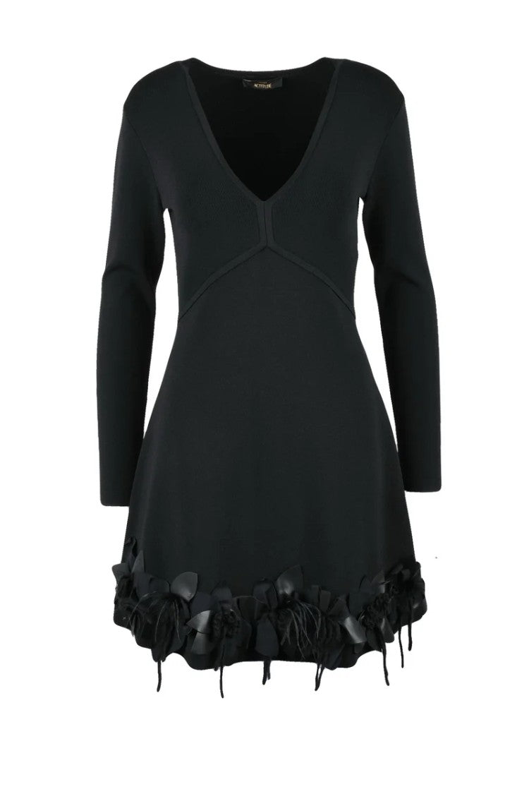 Twinset Actitude Knitted Flared Dress - Black