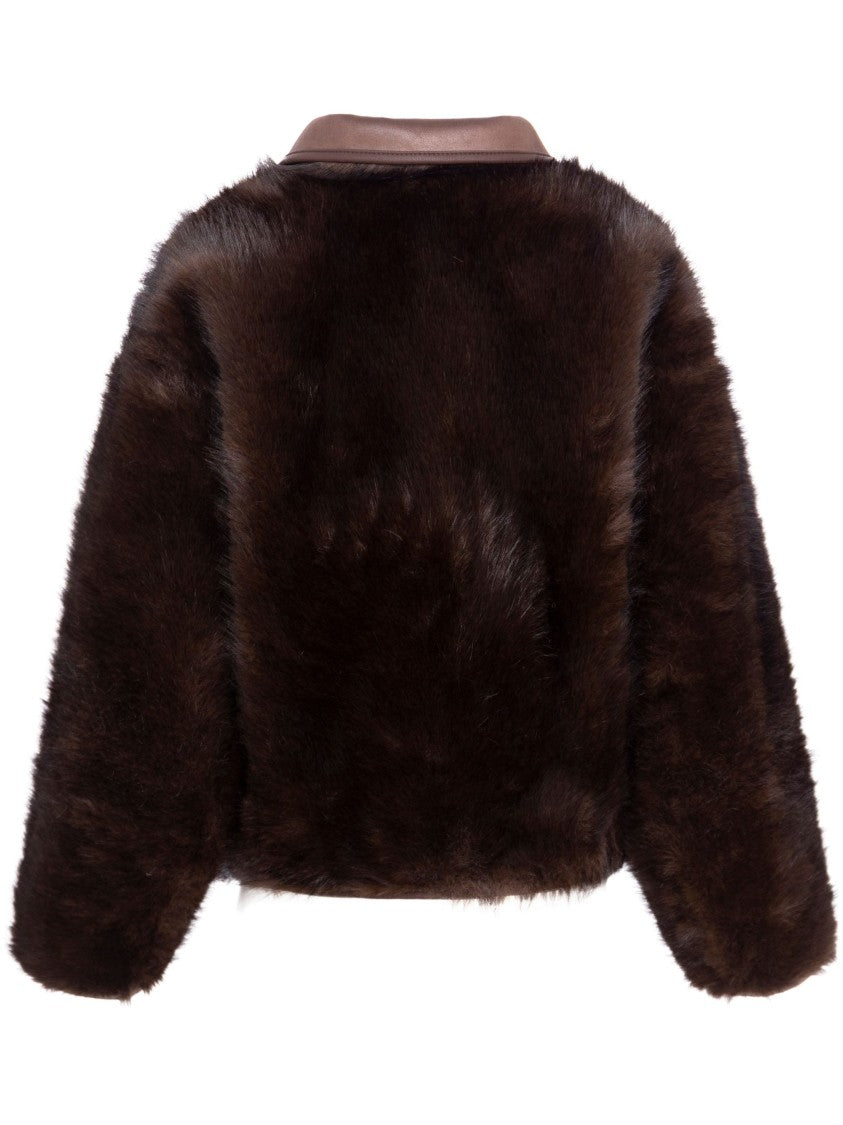 Urbancode Cropped Reversible Coat With Luxurious Fur And Leather Textures