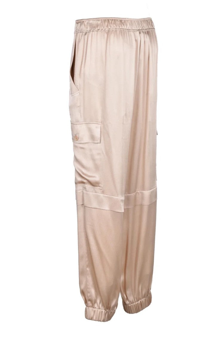 Semi Couture Cargo Satin Pants - Gold