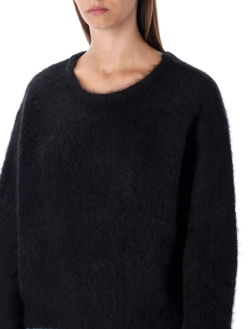 American Vintage Black Niby Cropped Fuzzy Sweater