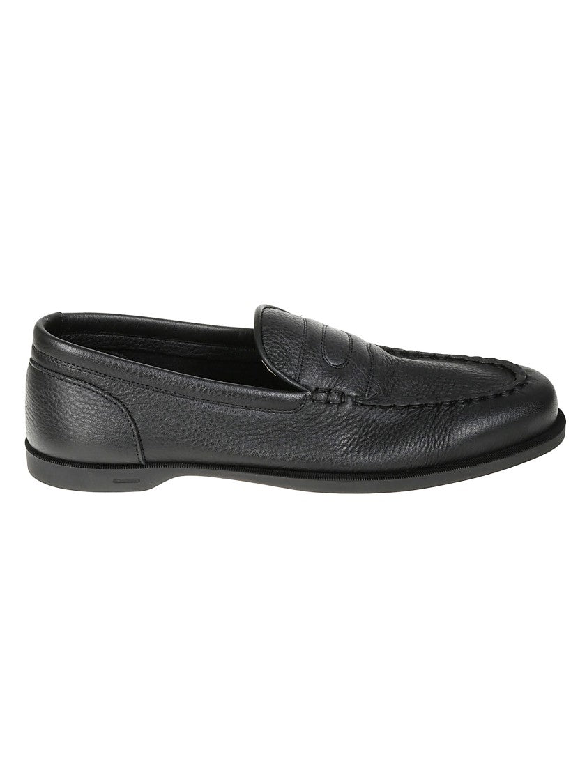 John Lobb Pure Grain Black Leather Flexi Loafer