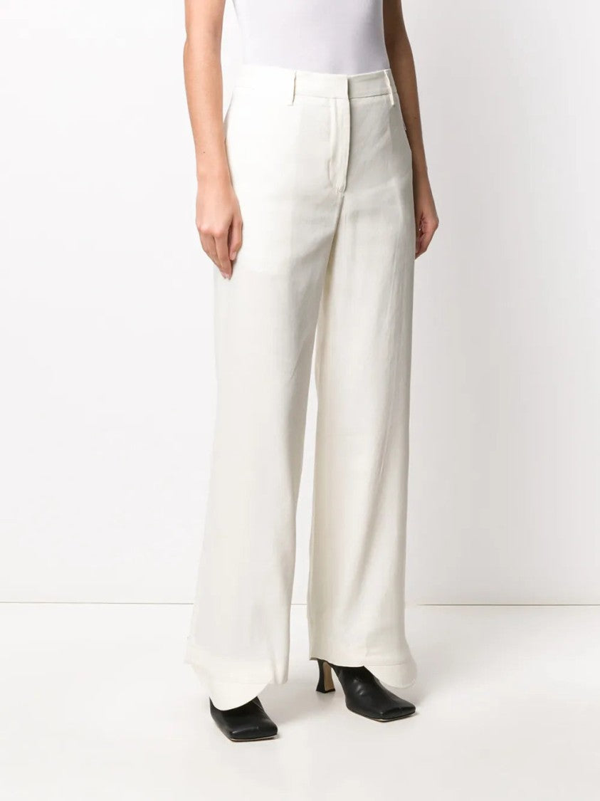 Off-White Flared Curved Cuff Trousers