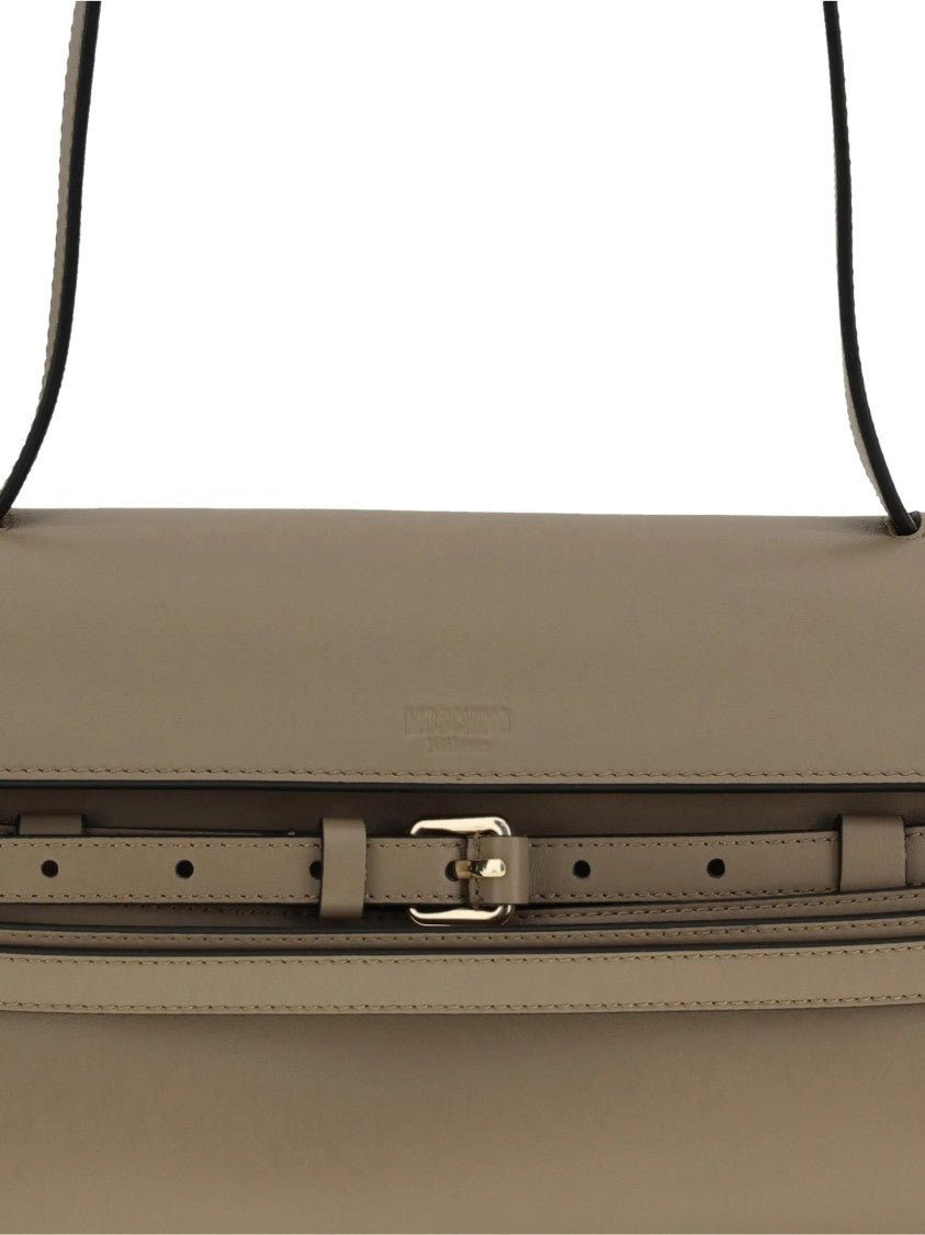 Moschino Elongated Nappa Leather Handbag With Belt Detail