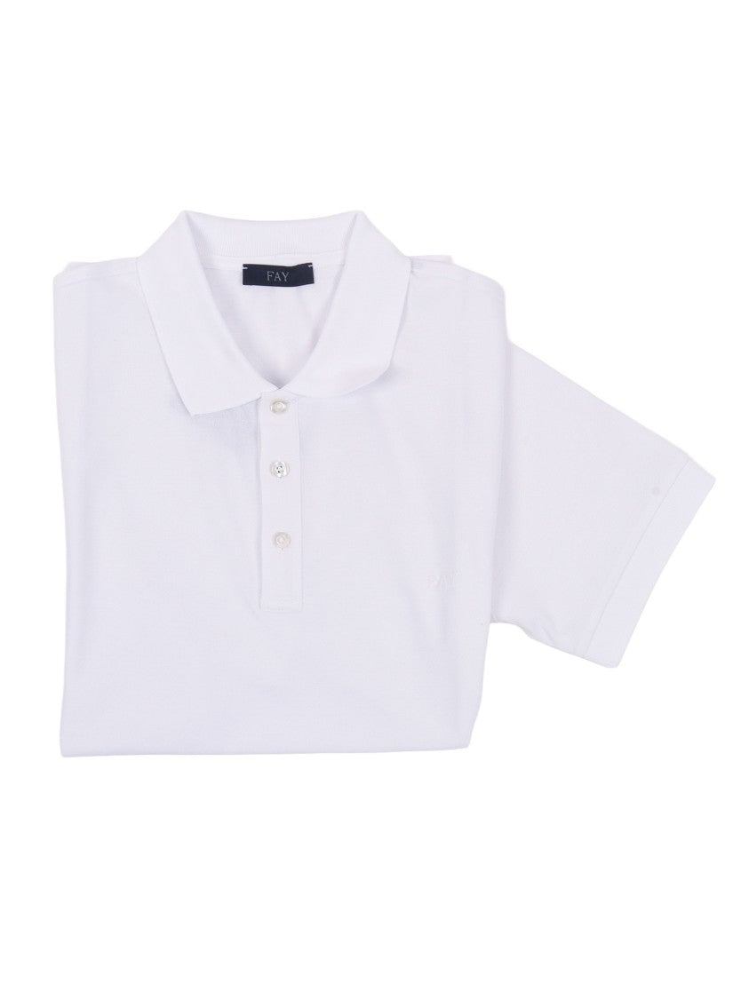 Fay Piquet Stretch Tonal Embroidery Polo Shirt