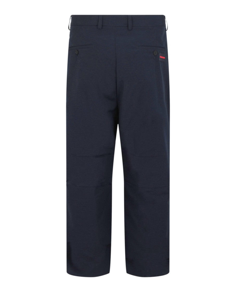 Ferragamo Mid Rise Loose Fit Straight-Leg Pants With Stitched Creases