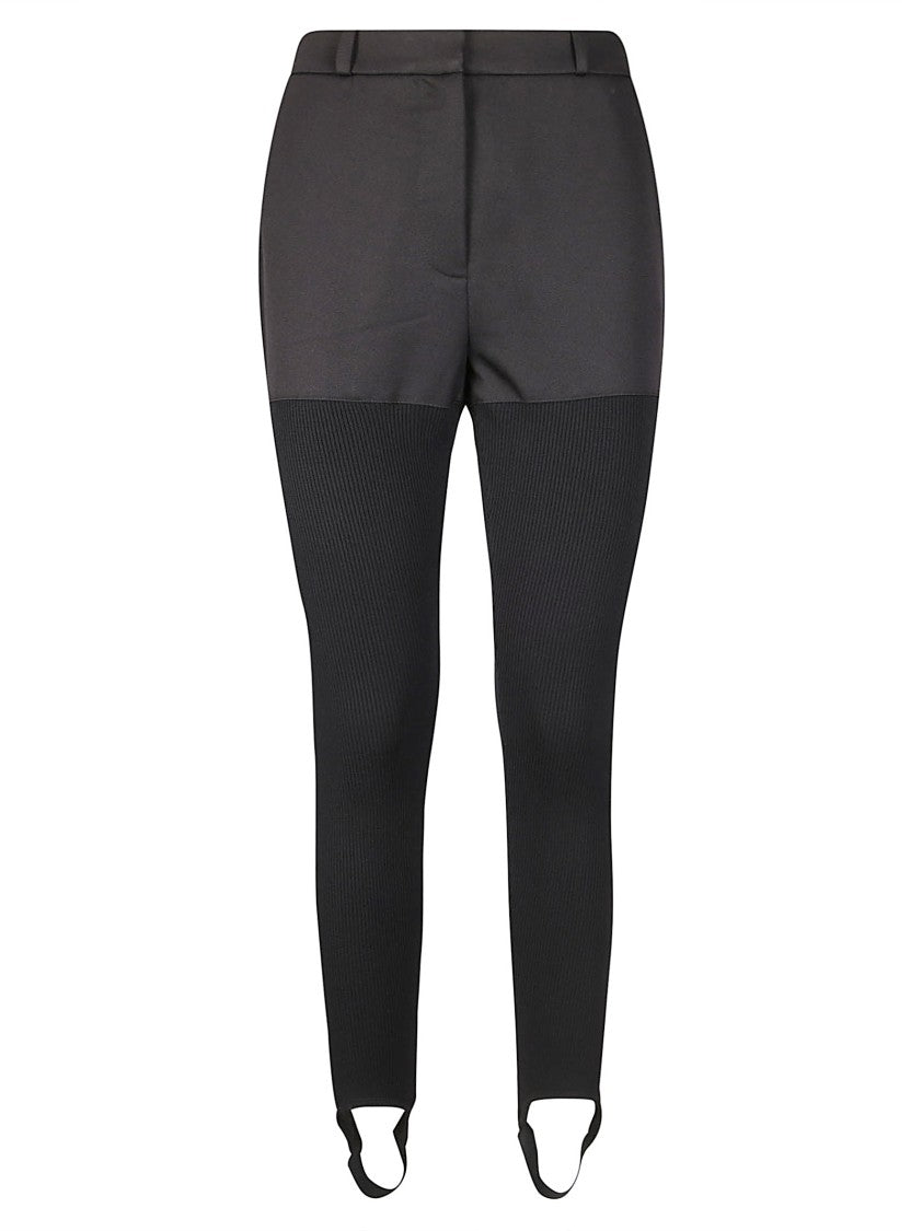 Coperni Ribbed Knit Black Stirrup Pants