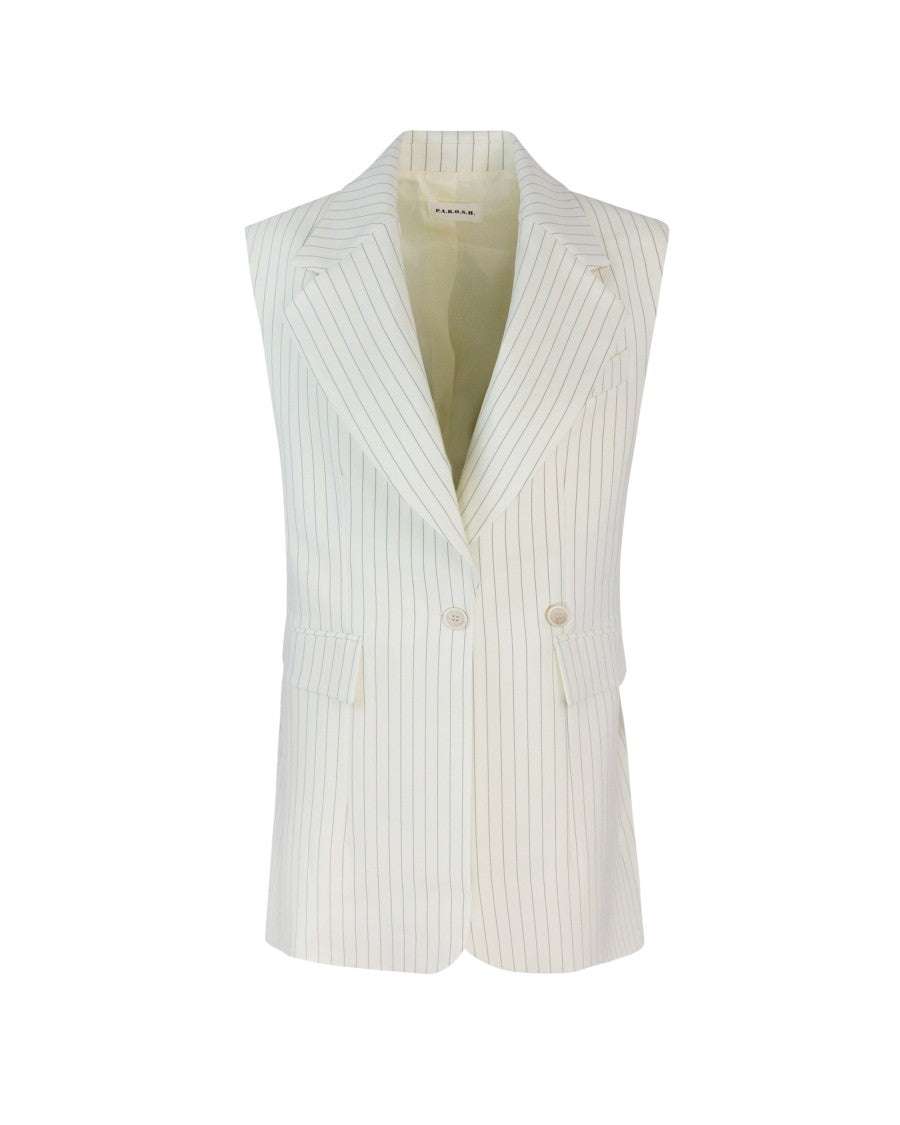 P.A.R.O.S.H. Pinstripe Sleeveless Blazer