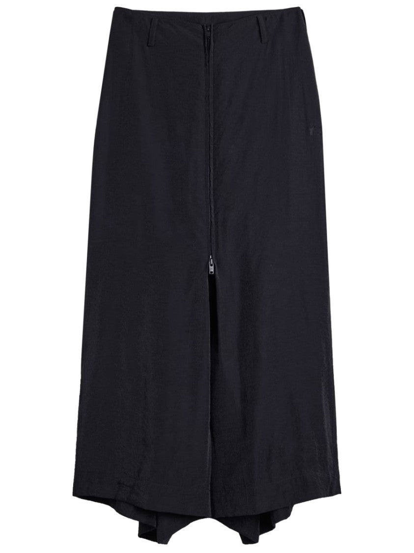 Y-3 Neutrals Wide-Leg Front Zipper Viscose-Blend Pants