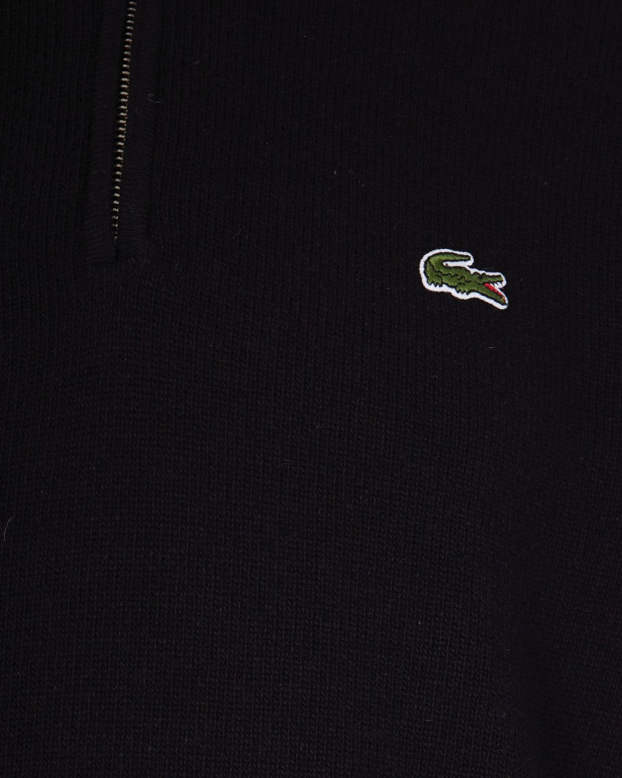 Lacoste High-Neck Carded Wool Sweater With Zipper