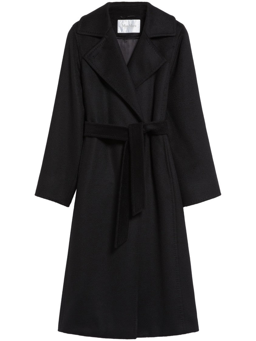 Max Mara Long Wrap Coat With Wide Collar