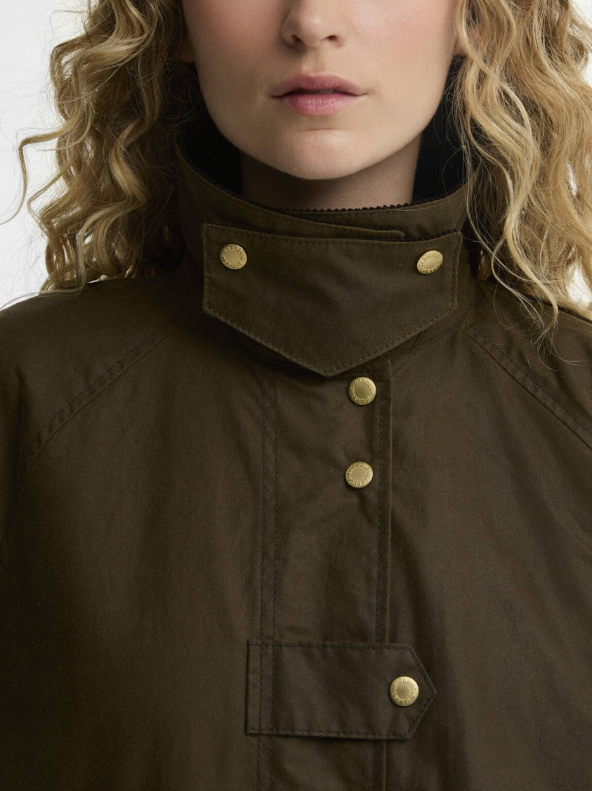 Barbour Relaxed Fit Short Coat With Dark Corduroy Collar