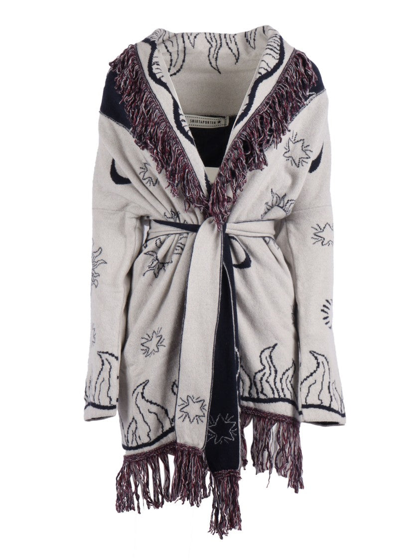 Shirt A Porter Celestial Jacquard Maxi Cardigan With Belted Waist