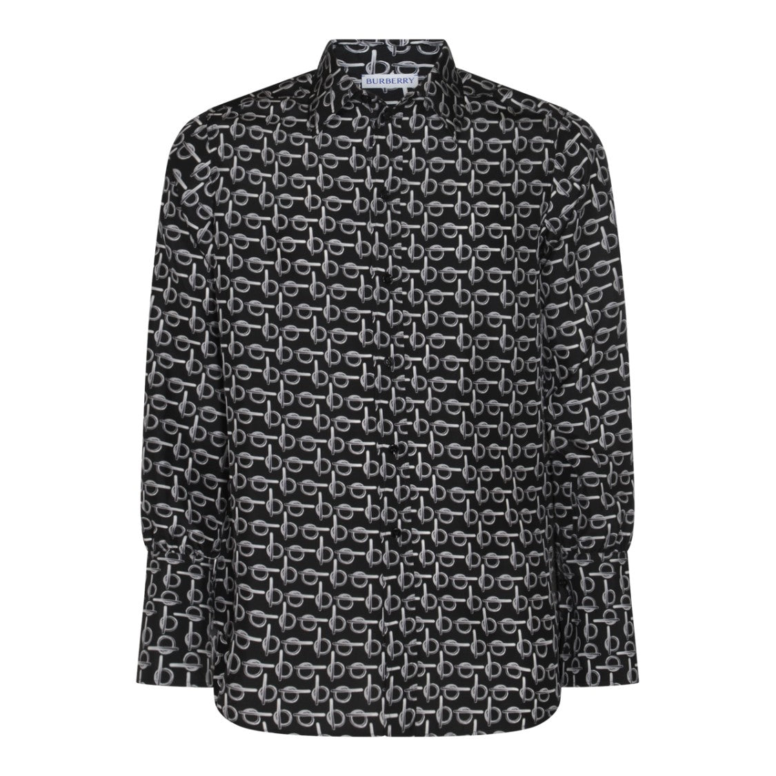 Burberry Silver Silk All Over Print Shirt