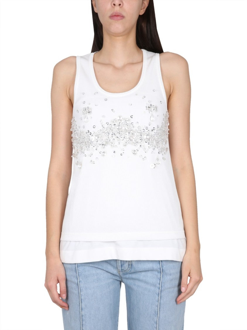 Bottega Veneta Double-Layered Jersey Top With Smooth Seamless Design